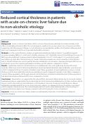 Cover page: Reduced cortical thickness in patients with acute-on-chronic liver failure due to non-alcoholic etiology