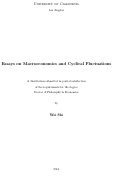 Cover page: Essays on Macroeconomics and Cyclical Fluctuations