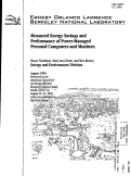 Cover page: Measured Energy Savings and Performance of Power-Managed Personal Computers and Monitors