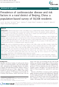 Cover page: Prevalence of cardiovascular disease and risk factors in a rural district of Beijing, China: a population-based survey of 58,308 residents