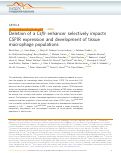 Cover page: Deletion of a Csf1r enhancer selectively impacts CSF1R expression and development of tissue macrophage populations