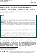 Cover page: Clinical trialist perspectives on the ethics of adaptive clinical trials: a mixed-methods analysis