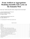 Cover page: From artifacts to aggregations: Modeling scientific life cycles on the semantic Web