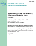 Cover page: A Framework to Survey the Energy Efficiency of Installed Motor Systems: