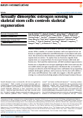 Cover page: Sexually dimorphic estrogen sensing in skeletal stem cells controls skeletal regeneration