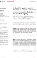 Cover page: Eosinophilic gastrointestinal disorders in patients with inborn errors of immunity: Data from the USIDNET registry