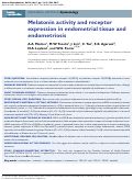 Cover page: Melatonin activity and receptor expression in endometrial tissue and endometriosis.