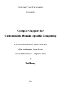 Cover page: Compiler Support for Customizable Domain-Specific Computing