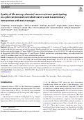 Cover page: Quality of life among colorectal cancer survivors participating in a pilot randomized controlled trial of a web-based dietary intervention with text messages.