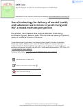Cover page: Use of technology for delivery of mental health and substance use services to youth living with HIV: a mixed-methods perspective.