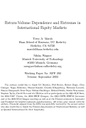 Cover page: Return-Volume Dependence and Extremes in International Equity Markets