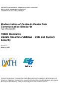Cover page of TMDD Standards Update Recommendations – Data and System Security