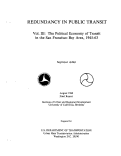 Cover page: Redundancy in Public Transit - Vol III. The Political Economy of Transit in the San Francisco Bay Area, 1945-63