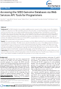Cover page: Accessing the SEED genome databases via Web services API: tools for programmers
