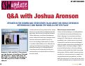 Cover page: Q&amp;A with Joshua Aronson