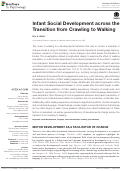 Cover page: Infant Social Development across the Transition from Crawling to Walking.