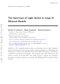 Cover page: The spectrum of light states in large N minimal models