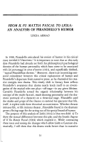 Cover page: From <em>Il fu mattia Pascal</em> to <em>Liolà</em>: an analysis of Pirandello's humor