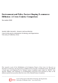 Cover page: Environment and Policy Factors Shaping E-commerce Diffusion: A Cross-Country Comparison