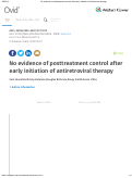Cover page: No evidence of posttreatment control after early initiation of antiretroviral therapy