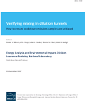 Cover page: Verifying mixing in dilution tunnels How to ensure cookstove emissions samples are unbiased