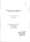 Cover page: High-level library mapping for arithmetic components