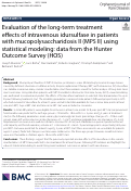 Cover page: Evaluation of the long-term treatment effects of intravenous idursulfase in patients with mucopolysaccharidosis II (MPS II) using statistical modeling: data from the Hunter Outcome Survey (HOS)