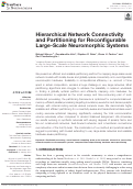 Cover page: Hierarchical Network Connectivity and Partitioning for Reconfigurable Large-Scale Neuromorphic Systems