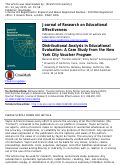 Cover page: Distributional Analysis in Educational Evaluation: A Case Study from the New York City Voucher Program