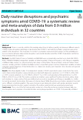 Cover page: Daily routine disruptions and psychiatric symptoms amid COVID-19: a systematic review and meta-analysis of data from 0.9 million individuals in 32 countries.