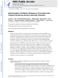 Cover page: Implementation facilitation strategies to promote routine progress monitoring among community therapists.