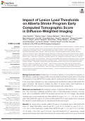 Cover page: Impact of Lesion Load Thresholds on Alberta Stroke Program Early Computed Tomographic Score in Diffusion-Weighted Imaging.