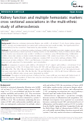 Cover page: Kidney function and multiple hemostatic markers: cross sectional associations in the multi-ethnic study of atherosclerosis