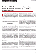 Cover page: Using an Agile-based Approach to Develop A Library Mobile Website