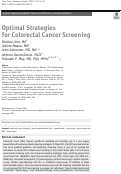 Cover page: Optimal Strategies for Colorectal Cancer Screening