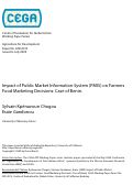 Cover page: Impact of Public Market Information System (PMIS) on Farmers Food Marketing Decisions: Case of Benin
