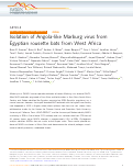 Cover page: Isolation of Angola-like Marburg virus from Egyptian rousette bats from West Africa