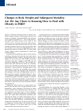 Cover page: Changes in Body Weight and Subsequent Mortality: Are We Any Closer to Knowing How to Deal with Obesity in ESRD?
