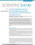 Cover page: A multi-modal data resource for investigating topographic heterogeneity in patient-derived xenograft tumors