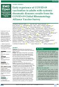 Cover page: Early experience of COVID-19 vaccination in adults with systemic rheumatic diseases: results from the COVID-19 Global Rheumatology Alliance Vaccine Survey