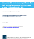 Cover page: Are vulnerable customers any different than their peers when exposed to critical peak pricing: Evidence from the U.S.