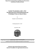 Cover page: Insider Privatization with a Tail: The Buyout Price and Performance of Privatized Firms in Rural China
