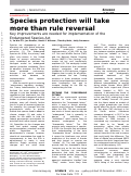 Cover page: Species protection will take more than rule reversal