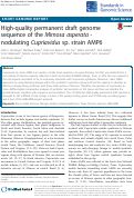 Cover page: High-quality permanent draft genome sequence of the Mimosa asperata - nodulating Cupriavidus sp. strain AMP6