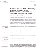 Cover page: New Evaluation of the Electronically Activated Recorder (EAR): Obtrusiveness, Compliance, and Participant Self-selection Effects.