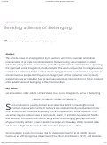 Cover page: Seeking a Sense of Belonging.