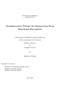 Cover page: Non-Interactive Private Set Intersection From Functional Encryption