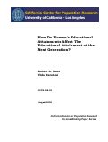 Cover page: How Do Women's Educational Attainments Affect the Educational Attainment of the Next Generation?