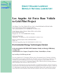 Cover page: Los Angeles Air Force Base Vehicle to Grid Pilot Project