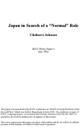 Cover page: Policy Paper 03: Japan in Search of a “Normal” Role